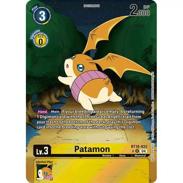 Digimon Trading Card Game Release Special Booster 2.0 Rare Patamon BT18-033 [Promotion Pack]