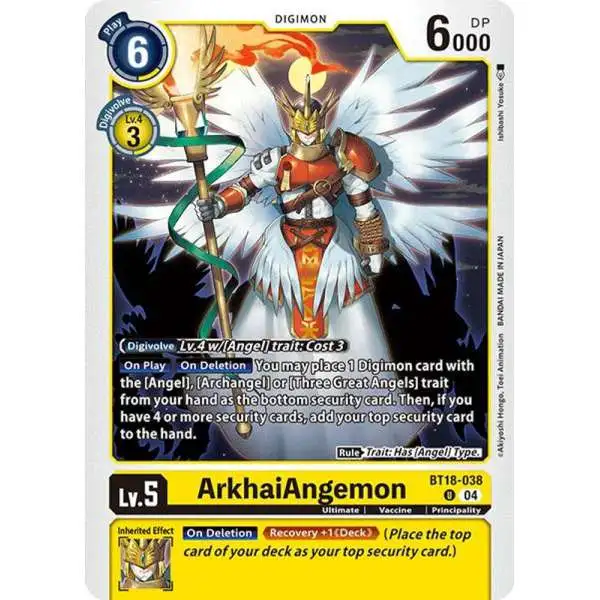 Digimon Trading Card Game Release Special Booster 2.0 Uncommon ArkhaiAngemon BT18-038