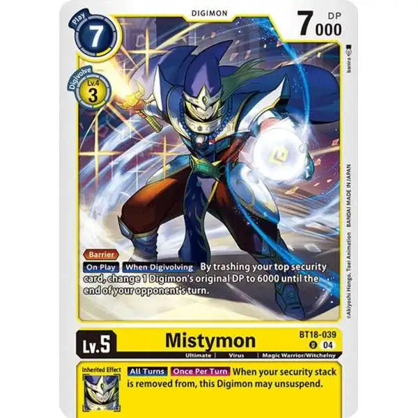 Digimon Trading Card Game Release Special Booster 2.0 Uncommon Mistymon BT18-039