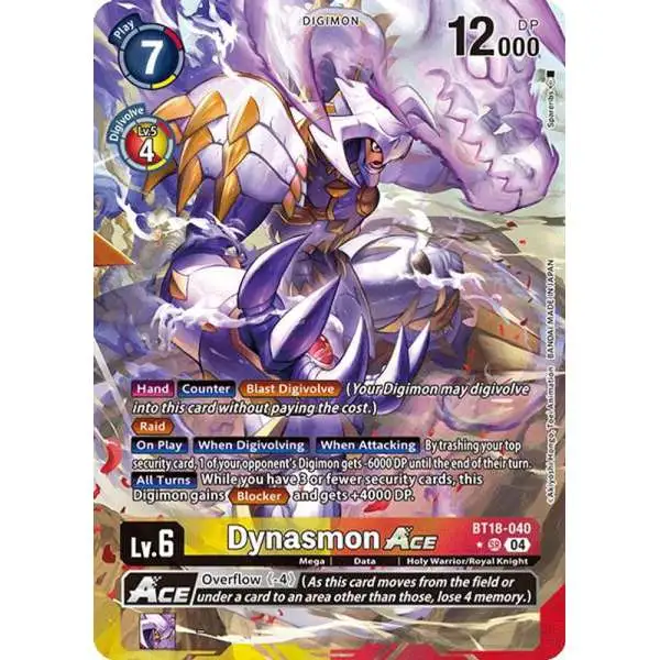 Digimon Trading Card Game Release Special Booster 2.0 Super Rare Dynasmon ACE BT18-040 [Alternate Art]