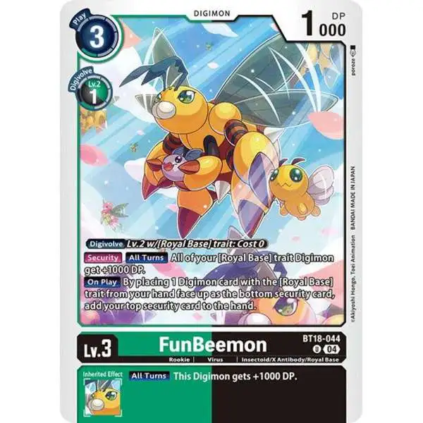 Digimon Trading Card Game Release Special Booster 2.0 Uncommon FunBeemon - BT18-044 BT18-044