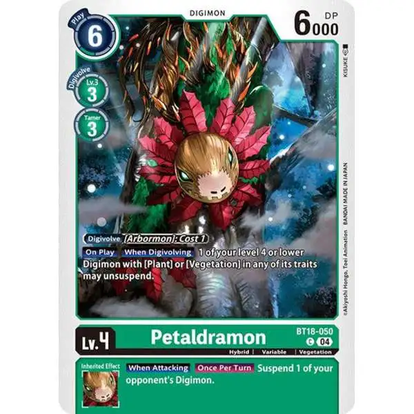 Digimon Trading Card Game Release Special Booster 2.0 Common Petaldramon BT18-050