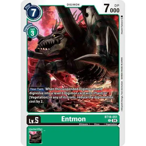 Digimon Trading Card Game Release Special Booster 2.0 Common Entmon BT18-051