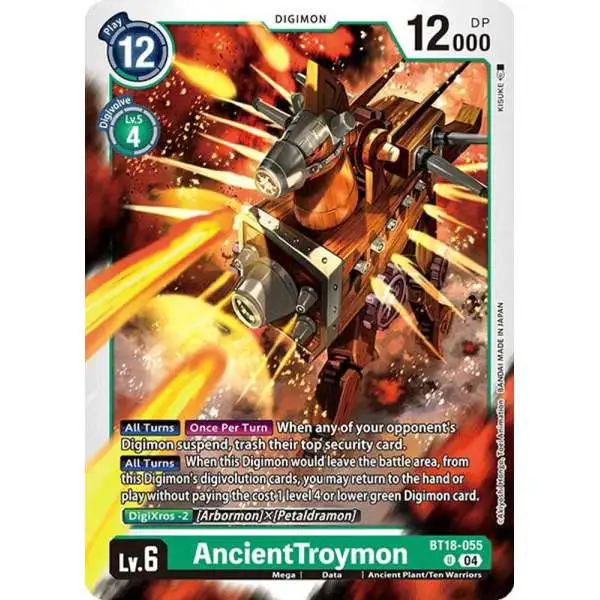 Digimon Trading Card Game Release Special Booster 2.0 Uncommon AncientTroymon BT18-055