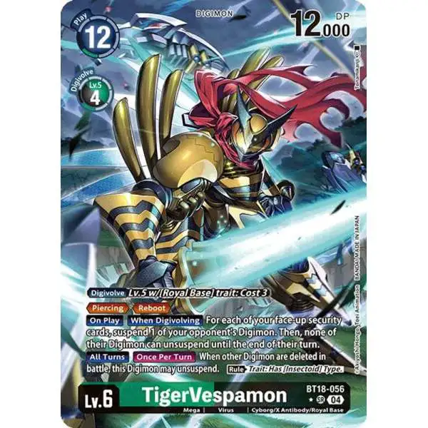 Digimon Trading Card Game Release Special Booster 2.0 Super Rare TigerVespamon BT18-056 [Alternate Art]