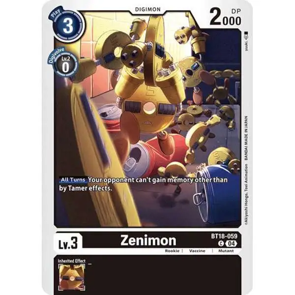 Digimon Trading Card Game Release Special Booster 2.0 Common Zenimon BT18-059