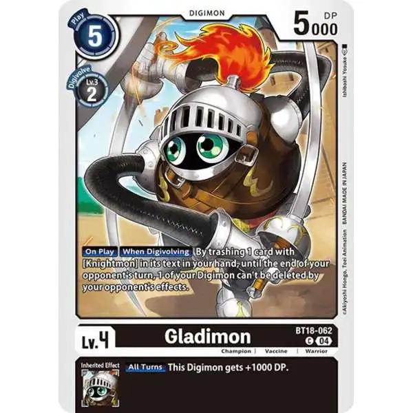 Digimon Trading Card Game Release Special Booster 2.0 Common Gladimon BT18-062