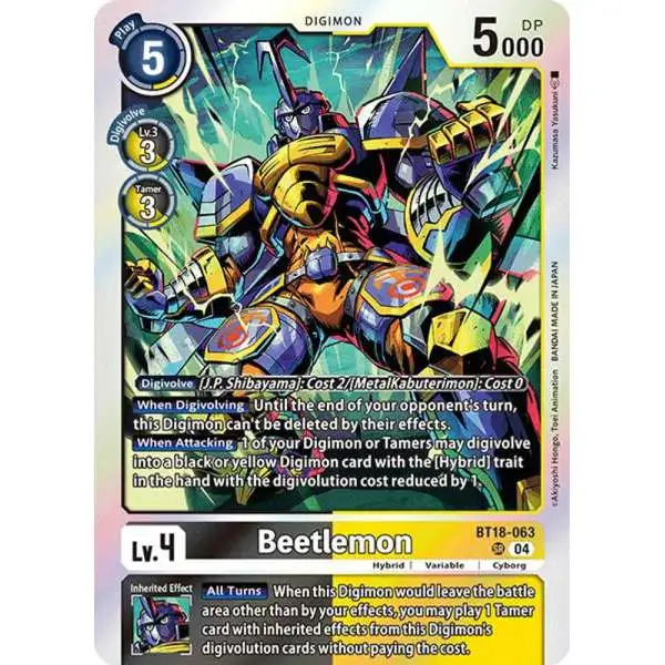 Digimon Trading Card Game Release Special Booster 2.0 Super Rare Beetlemon BT18-063