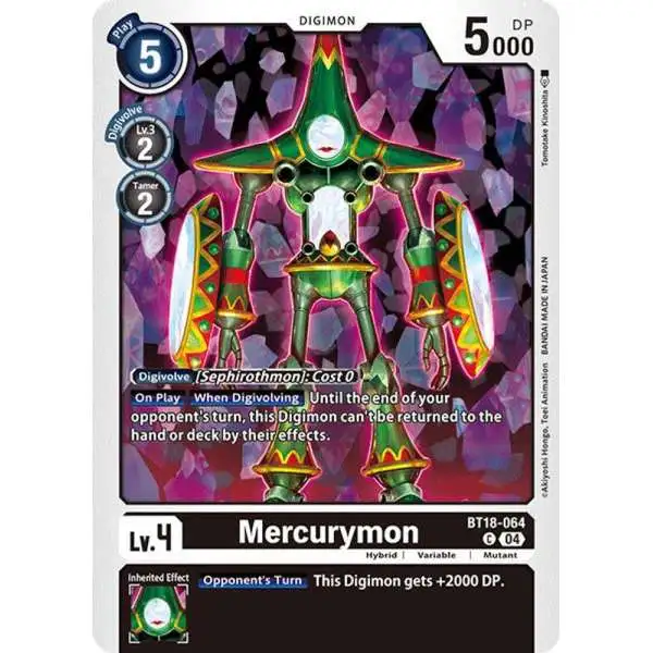 Digimon Trading Card Game Release Special Booster 2.0 Common Mercurymon BT18-064