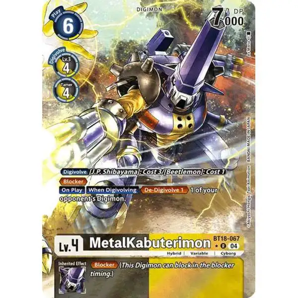 Digimon Trading Card Game Release Special Booster 2.0 Rare MetalKabuterimon BT18-067 [Alternate Art]