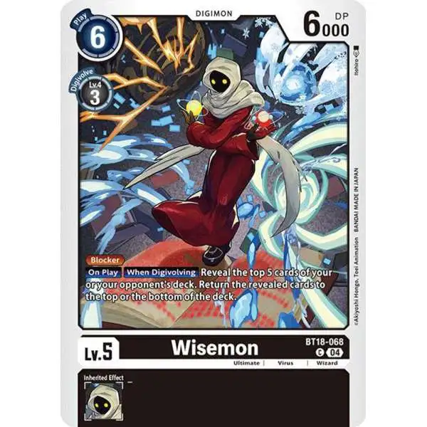 Digimon Trading Card Game Release Special Booster 2.0 Common Wisemon BT18-068