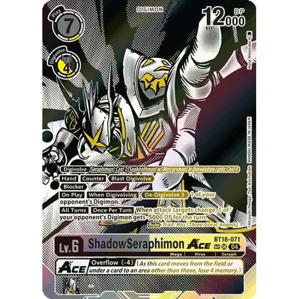 Digimon Trading Card Game Release Special Booster 2.0 Special Rare ShadowSeraphimon ACE BT18-071 [Textured]