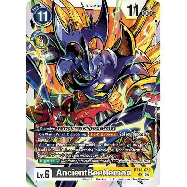 Digimon Trading Card Game Release Special Booster 2.0 Rare AncientBeetlemon BT18-072