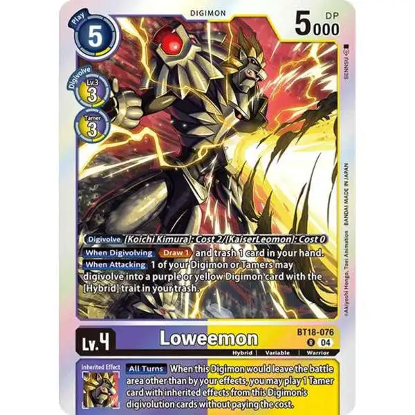 Digimon Trading Card Game Release Special Booster 2.0 Rare Loweemon BT18-076