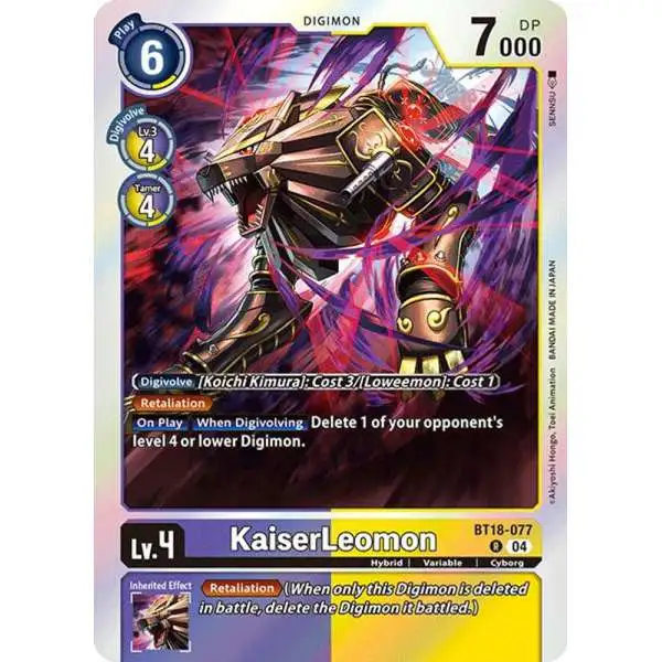 Digimon Trading Card Game Release Special Booster 2.0 Rare KaiserLeomon BT18-077