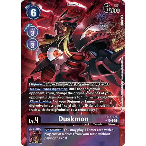 Digimon Trading Card Game Release Special Booster 2.0 Rare Duskmon BT18-078 [Alternate Art]