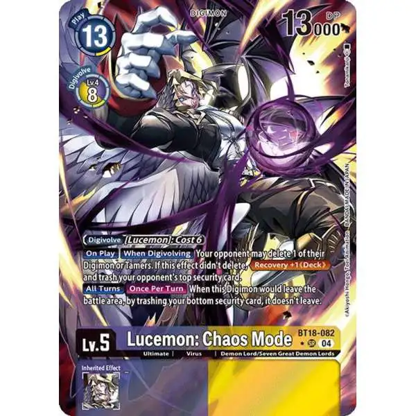 Digimon Trading Card Game Release Special Booster 2.0 Super Rare Lucemon: Chaos Mode BT18-082 [Alternate Art]