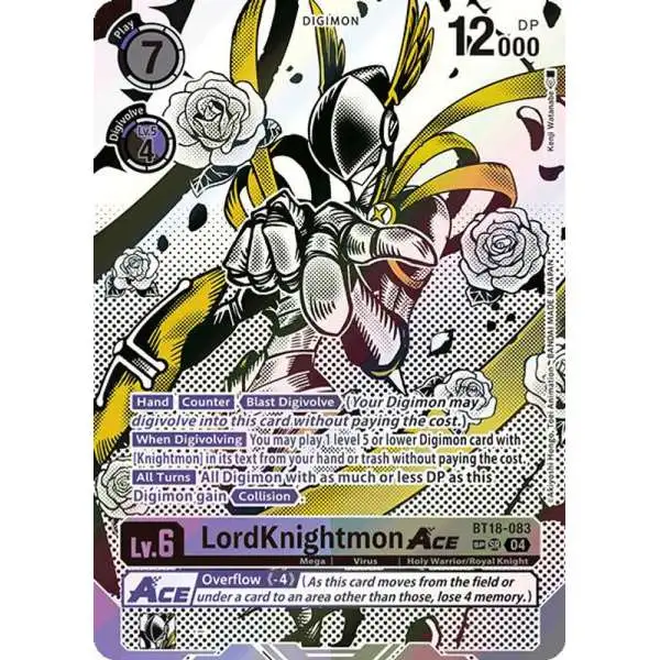 Digimon Trading Card Game Release Special Booster 2.0 Special Rare LordKnightmon ACE BT18-083 [Textured]