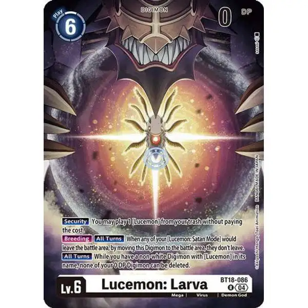 Digimon Trading Card Game Release Special Booster 2.0 Rare Lucemon: Larva BT18-086