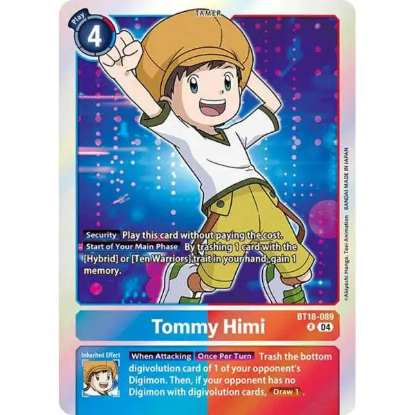 Digimon Trading Card Game Release Special Booster 2.0 Rare Tommy Himi BT18-089