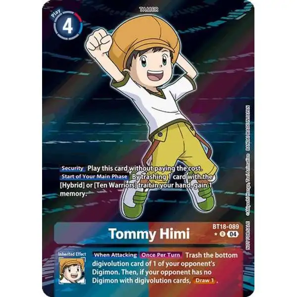 Digimon Trading Card Game Release Special Booster 2.0 Rare Tommy Himi BT18-089 [Promotion Pack]