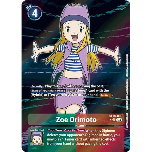 Digimon Trading Card Game Release Special Booster 2.0 Rare Zoe Orimoto BT18-090 [Promotion Pack]