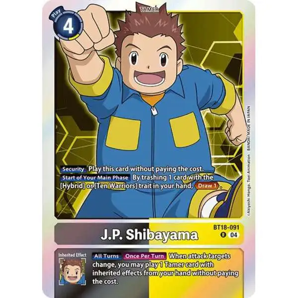 Digimon Trading Card Game Release Special Booster 2.0 Rare J.P. Shibayama BT18-091
