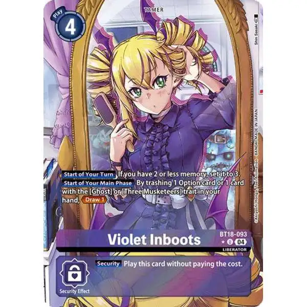 Digimon Trading Card Game Release Special Booster 2.0 Uncommon Violet Inboots BT18-093 [Alternate Art]