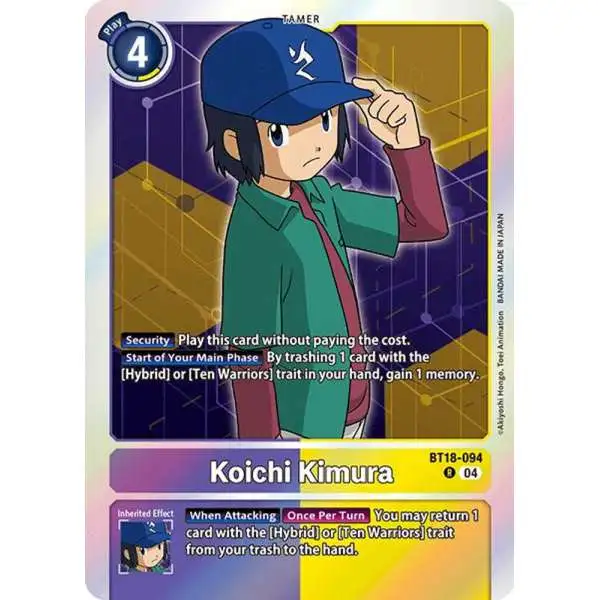 Digimon Trading Card Game Release Special Booster 2.0 Rare Koichi Kimura BT18-094
