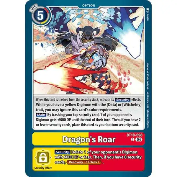 Digimon Trading Card Game Release Special Booster 2.0 Common Dragon's Roar BT18-098