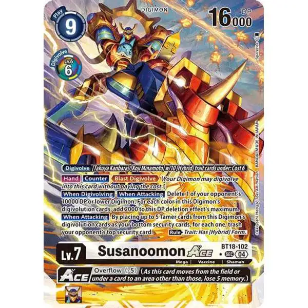 Digimon Trading Card Game Release Special Booster 2.0 Secret Rare Susanoomon ACE BT18-102 [Alternate Art]