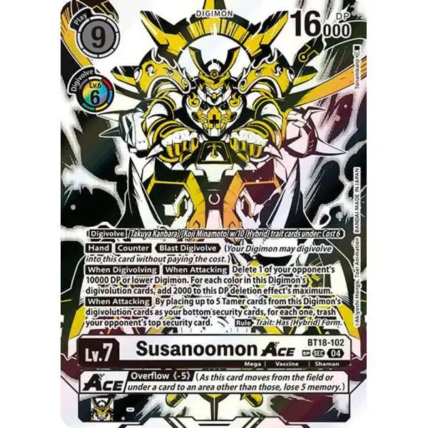 Digimon Trading Card Game Release Special Booster 2.0 Special Rare Susanoomon ACE BT18-102 [Textured]