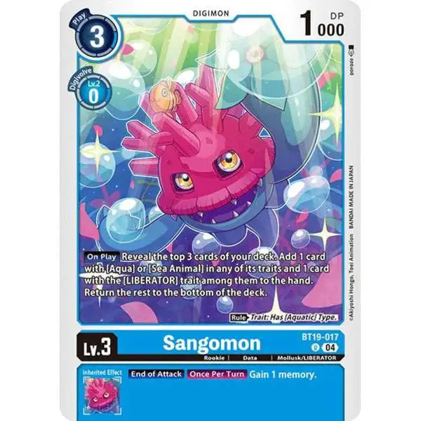 Digimon Trading Card Game Release Special Booster 2.0 Uncommon Sangomon BT19-017