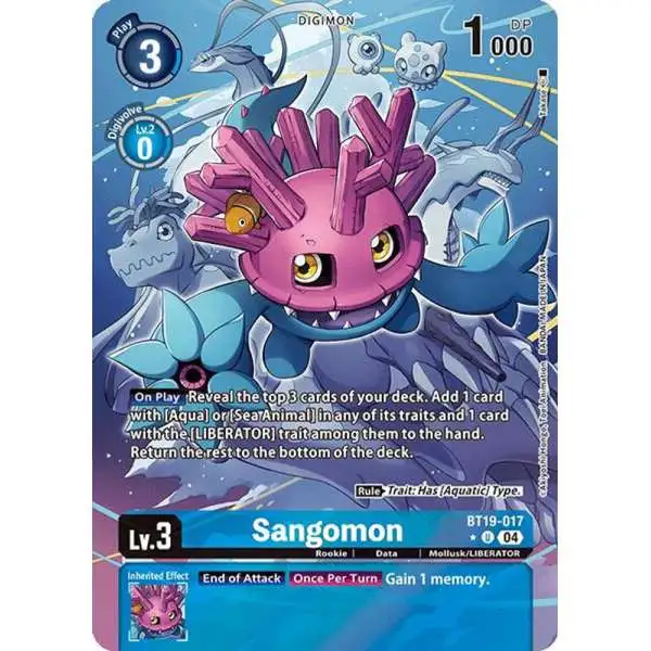 Digimon Trading Card Game Release Special Booster 2.0 Uncommon Sangomon BT19-017 [Alternate Art]