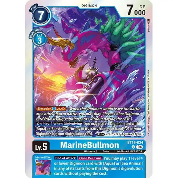 Digimon Trading Card Game Release Special Booster 2.0 Rare MarineBullmon BT19-024