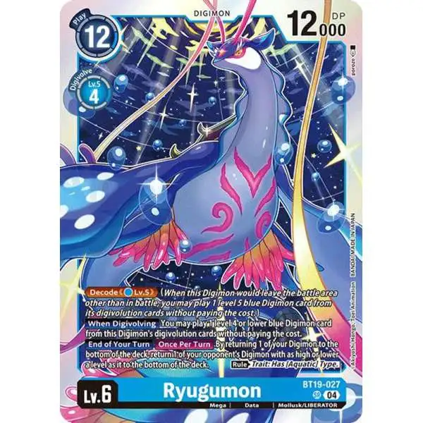 Digimon Trading Card Game Release Special Booster 2.0 Super Rare Ryugumon BT19-027