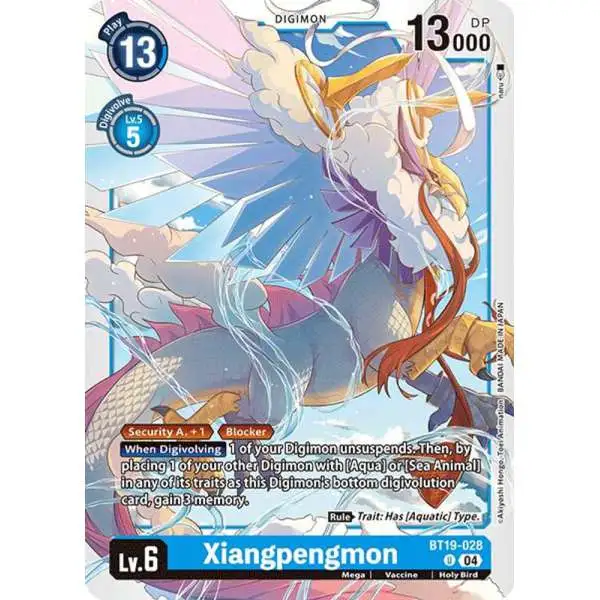 Digimon Trading Card Game Release Special Booster 2.0 Uncommon Xiangpengmon BT19-028