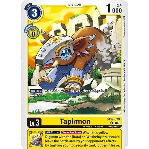 Digimon Trading Card Game Release Special Booster 2.0 Common Tapirmon BT19-029