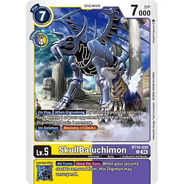 Digimon Trading Card Game Release Special Booster 2.0 Uncommon SkullBaluchimon BT19-039
