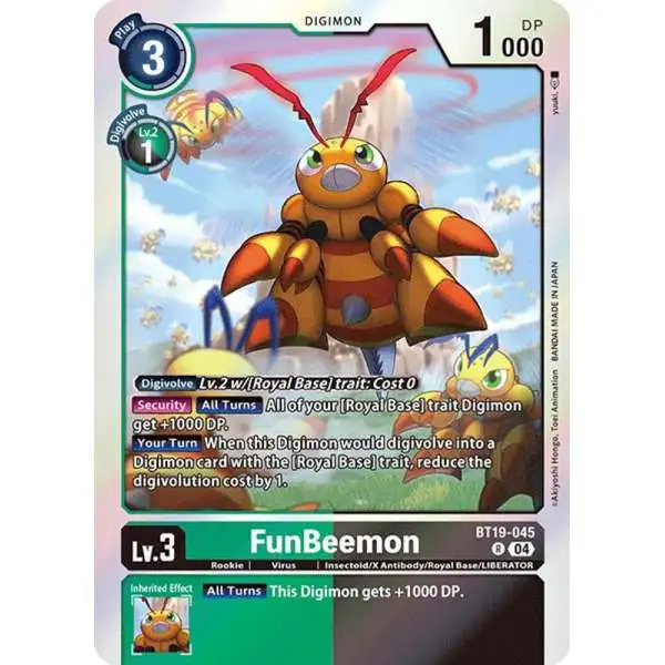 Digimon Trading Card Game Release Special Booster 2.0 Rare FunBeemon - BT19-045 BT19-045