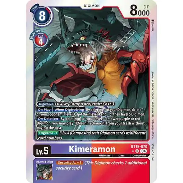 Digimon Trading Card Game Release Special Booster 2.0 Uncommon Kimeramon BT19-070 [Promotion Pack]
