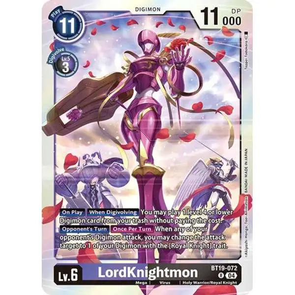 Digimon Trading Card Game Release Special Booster 2.0 Rare LordKnightmon BT19-072