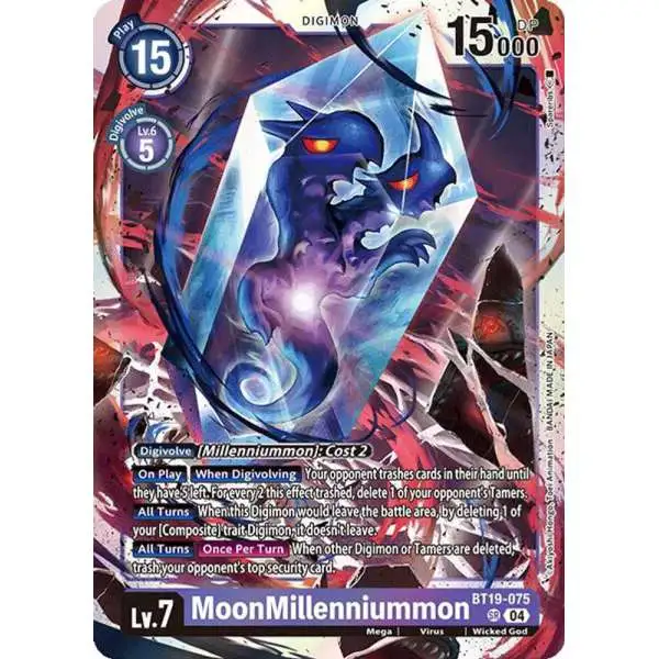 Digimon Trading Card Game Release Special Booster 2.0 Super Rare MoonMillenniummon BT19-075