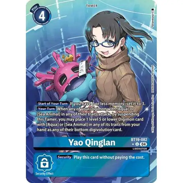 Digimon Trading Card Game Release Special Booster 2.0 Uncommon Yao Qinglan BT19-082 [Alternate Art]