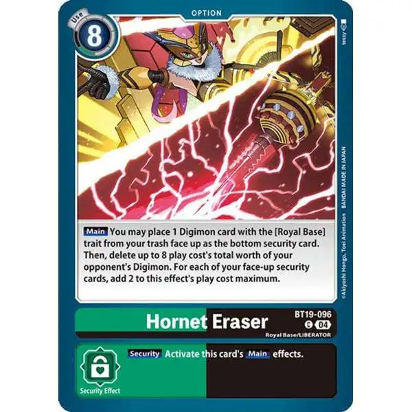 Digimon Trading Card Game Release Special Booster 2.0 Common Hornet Eraser BT19-096