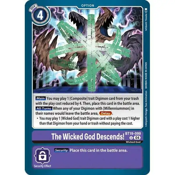 Digimon Trading Card Game Release Special Booster 2.0 Uncommon The Wicked God Descends! BT19-099