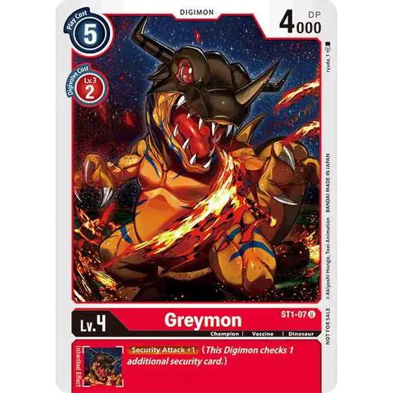 Digimon Trading Card Game Promo Cards Uncommon Greymon ST1-07