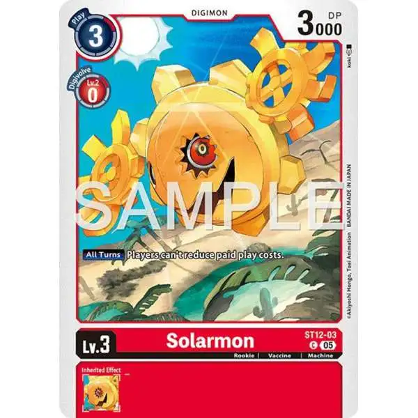 Trading Card Game Advanced Booster Digimon Generation Common Solarmon ST12-03 [Reprint]