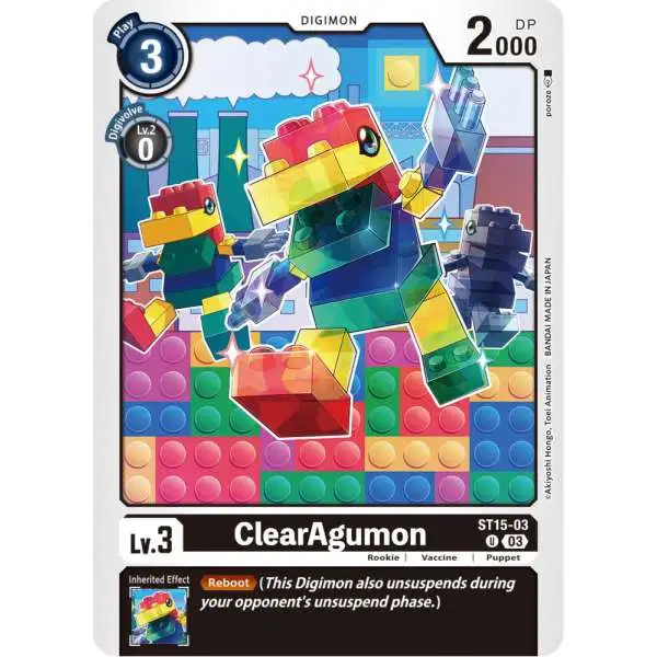 Digimon Trading Card Game Starter Deck 15: Dragon of Courage Uncommon ClearAgumon ST15-03