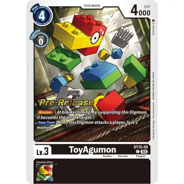 Digimon Trading Card Game Starter Deck 15: Dragon of Courage Pre-Release Cards Common ToyAgumon ST15-05